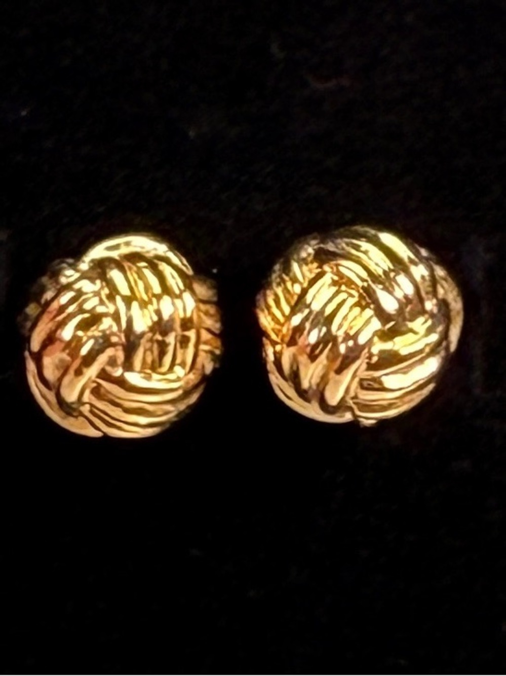 Radiant Goldtone Knot Pierced Stud Earrings